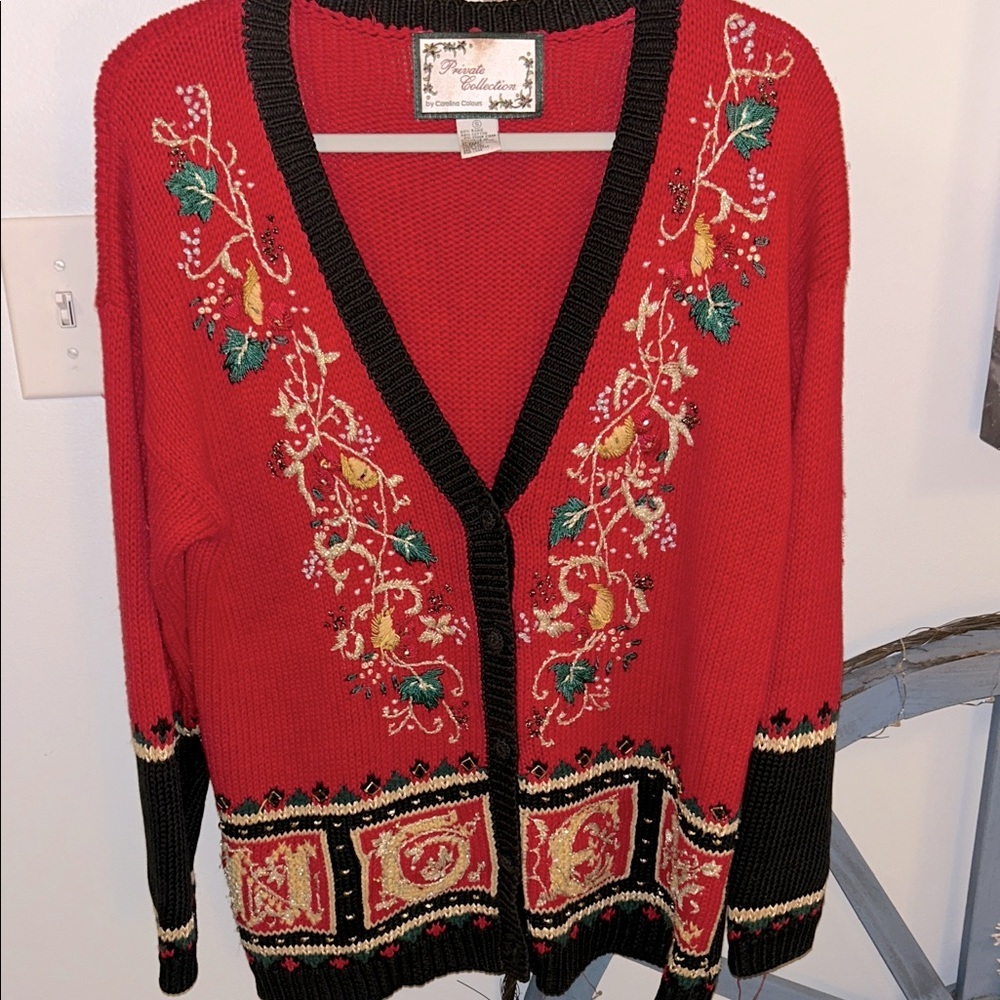 ⭐️Vintage Private Collections Christmas Cardigan⭐️